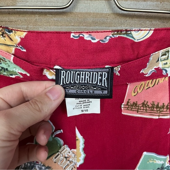 Roughrider VINTAGE State Pattern Pants Texas Western Rodeo Boho NFR Womens 10 - Picture 2 of 5